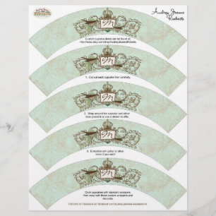 Vintag Robins Egg Blue Crown Swirl Geblüht