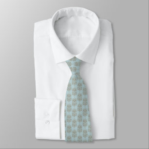 Vintag Robin's Egg Blue Damask Satin Necktie Krawatte