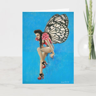 Vintag Rockabilly Fairy Greetings Card Karte