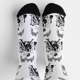 Vintag Rockabilly Guitar Sound Socken