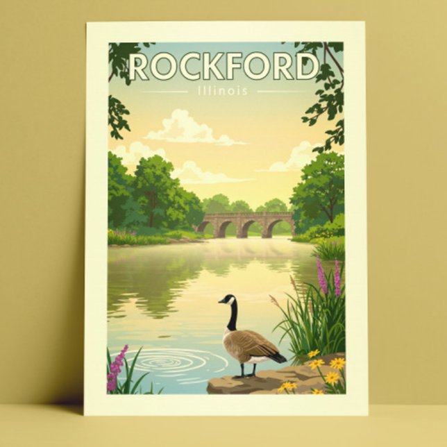Vintag Rockford Illinois Postkarte (Von Creator hochgeladen)