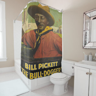 Vintag Rodeo Cowboy Steer Dogger Duschvorhang