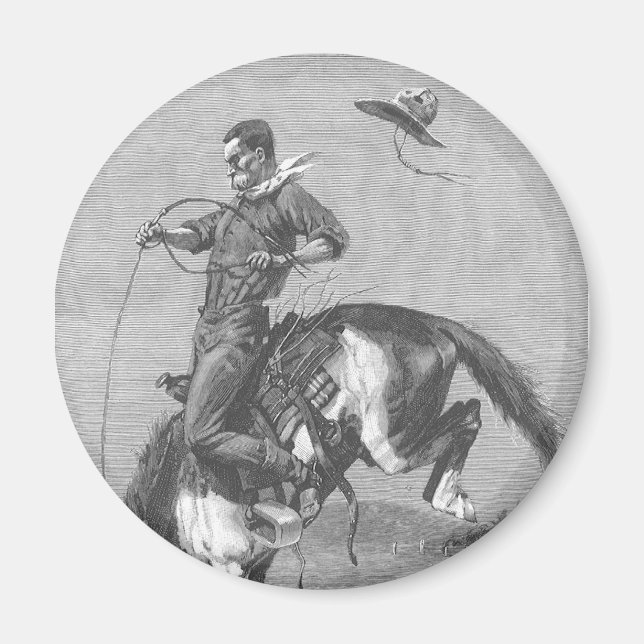Vintag Rodeo Cowboys, Bucking Bronco von Remington Magnet (Vorne)