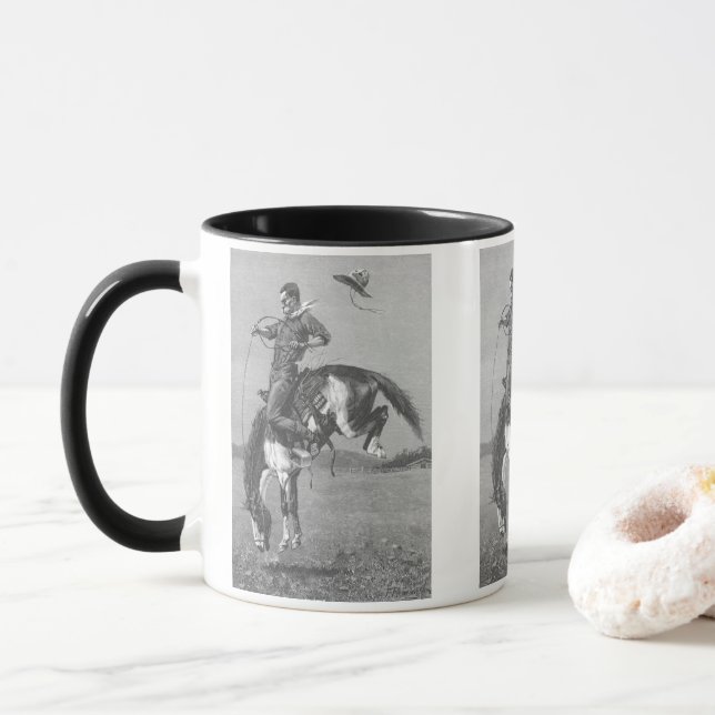 Vintag Rodeo Cowboys, Bucking Bronco von Remington Tasse (Mit Donut)