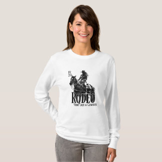 Vintag Rodeo Vibes - Schwarz und Weiß Cowgirl T-Shirt