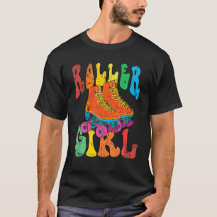 Vintag Roller Girl 70's Funny Skaten Costume Gif T-Shirt