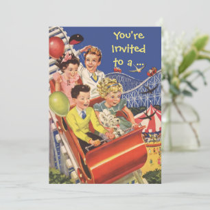 Vintag Roller Untersetzer Geburtstagsparty Einladu Einladung