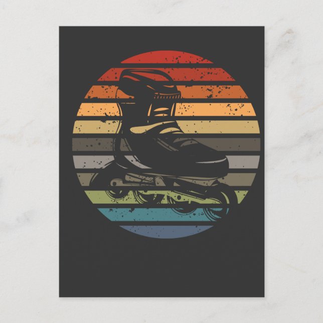Vintag Rollerblades Skater Sport Inline Skaten Postkarte (Vorderseite)
