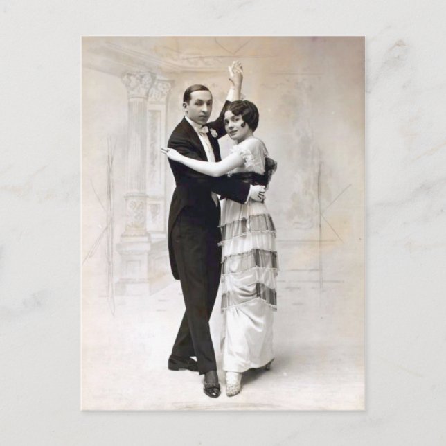 Vintag Romance Ballroom Dance Couple Postkarte (Vorderseite)
