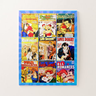 Vintag Romance Comic Book Cover Collage Puzzle
