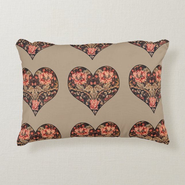 Vintag Romance Floral Hearts Zierkissen (Vorderseite)
