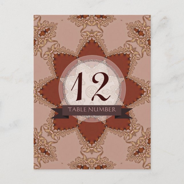 Vintag Romance Lace Wedding Tischnummer Postcard (Vorderseite)