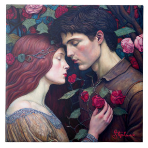 Vintag Romance Lovers Couple Fliese