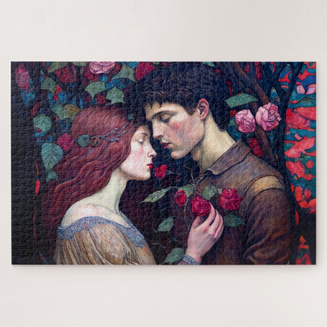Vintag Romance Lovers Couple Puzzle (Horizontal)