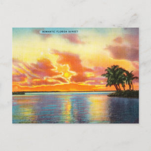 Vintag Romantik Florida Sunset Travel Postkarte