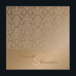 Vintag Romantische Damaskus Hochzeitseinladungen Einladung<br><div class="desc">Verbleiter/Vintager Damast in Imitaten gebürsteten Kupferhintergrund. Copyright © 2010 PixDezines.com und PixDezines auf zazzle.</div>