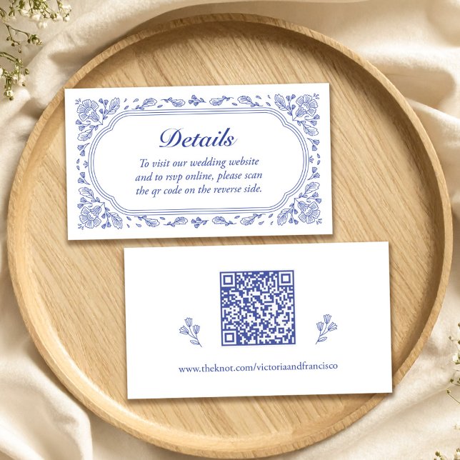 Vintag-Romantische QR-Code-Umschließungskarte Begleitkarte (Vintage Romance Floral QR Code Enclosure Card)