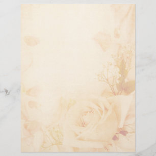 Vintag-romantische Rose Pergament Letterhead
