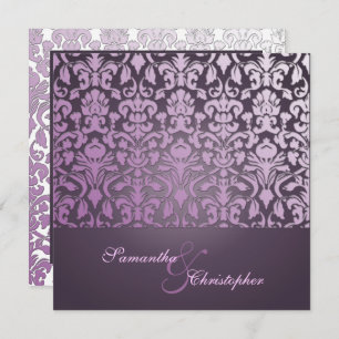 VINTAG+ROMANTISCHER DAMASK/LILA/INVITATIONEN EINLADUNG