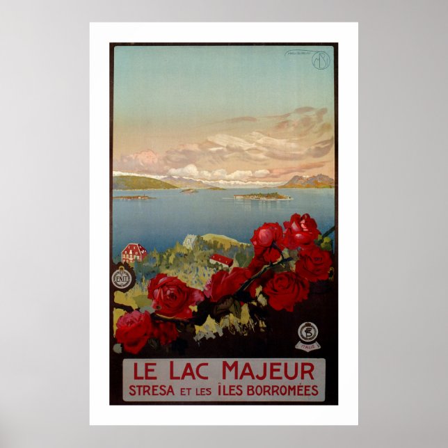 Vintag romantischer Lago Maggiore Poster (Vorne)
