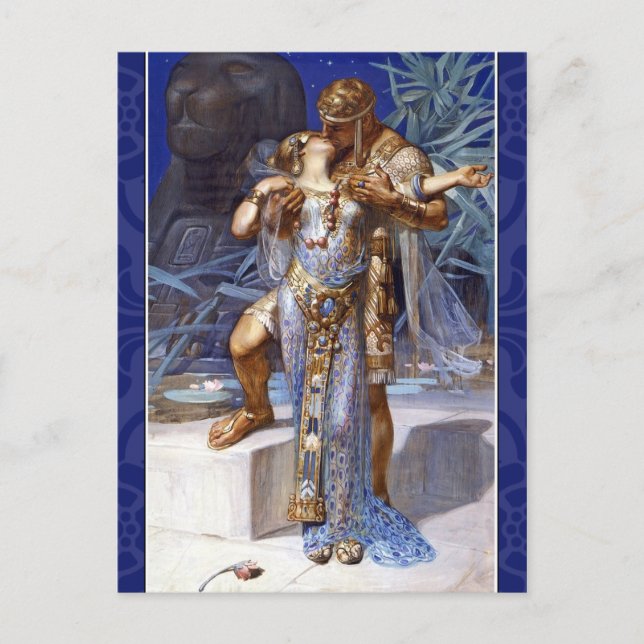 Vintag-romantisches Ehepaar Anthony-Kleopatra-Klas Postkarte (Vorderseite)