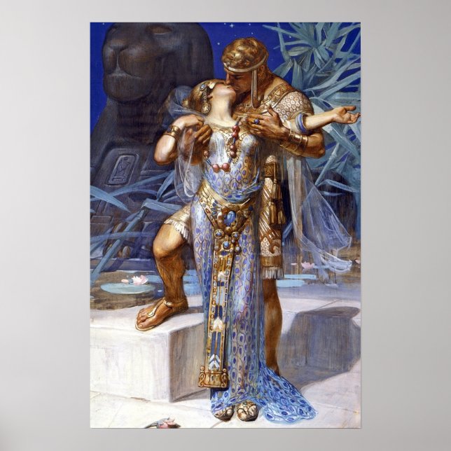 Vintag-Romantisches Paar Anthony und Cleopatra Kis Poster (Vorne)
