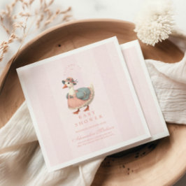 Vintag rosa Albern Gänsedusche Serviette