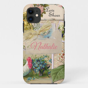 Vintag-rosa-blumengeschmückte französische Dekodie Case-Mate iPhone Hülle