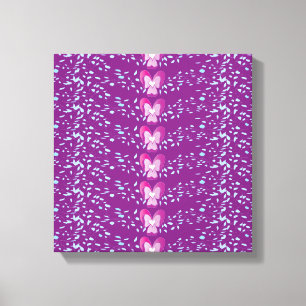 Vintag rosa Blumenmuster Leinwanddruck