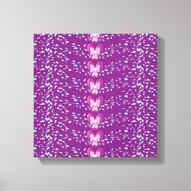 Vintag rosa Blumenmuster Leinwanddruck (Vorderseite)
