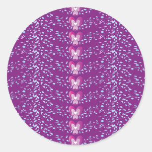 Vintag rosa Blumenmuster Runder Aufkleber