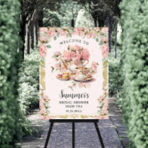 Vintag rosa Blumenstrauß Tee Party Brautparty