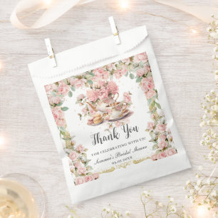 Vintag rosa Blumenstrauß Tee Party Brautparty Geschenktütchen
