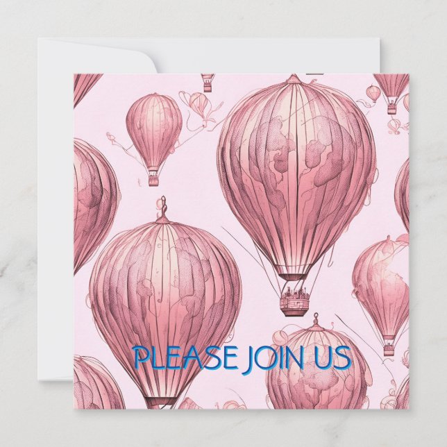 Vintag rosa einladung (Vorderseite)