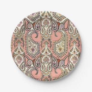 Vintag rosa Exotic Motif Design Elegant Pappteller