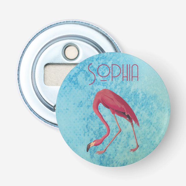 Vintag rosa Flamingo Flaschenöffner (Vorderseite)