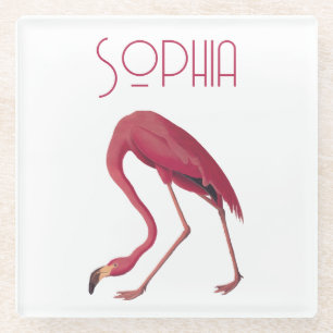 Vintag rosa Flamingo Glasuntersetzer