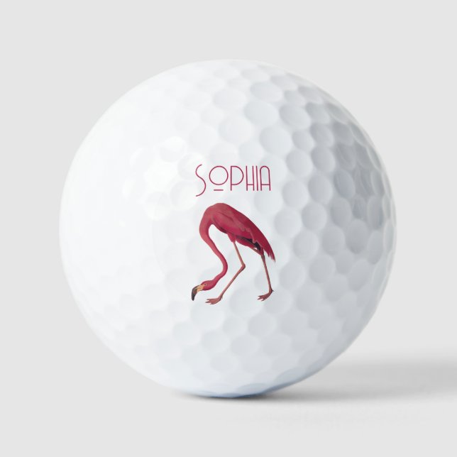 Vintag rosa Flamingo Golfball (Vorderseite)