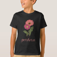 Vintag-rosa-Gerbere für Blume, die T - Shirt liebe