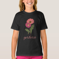 Vintag-rosa-Gerbere für Blume, die T - Shirt liebe