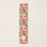 Vintag rosa Hibiskus Blume Monogramm Long Scarf 1 Schal<br><div class="desc">Schönes und Vintages Blumenmuster von rosa Hibiskus auf hellem Hintergrund. Ausgereifter, femininer Long Oblong Rectangle Chiffon Scarf (10" x 45") mit Monogramm in weißer Rundform. Sie können den Text (Schriftart, Farbe, Größe und Position) und die Position des Designs ganz einfach ändern, indem Sie auf die Schaltfläche Anpassen klicken. Matching Messenger...</div>