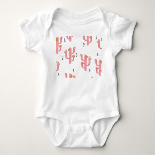 Vintag rosa Kaktus Wasserfarbmuster Baby Strampler