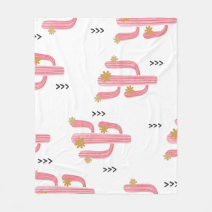 Vintag rosa Kaktus Wasserfarbmuster Fleecedecke