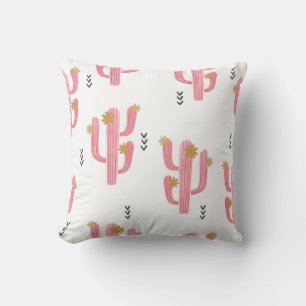 Vintag rosa Kaktus Wasserfarbmuster Kissen