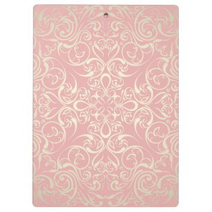 Vintag, rosa, mit Blumen, viktorianisch, Gold, Klemmbrett