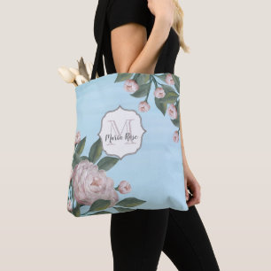 Vintag rosa Monogramm Name Floral