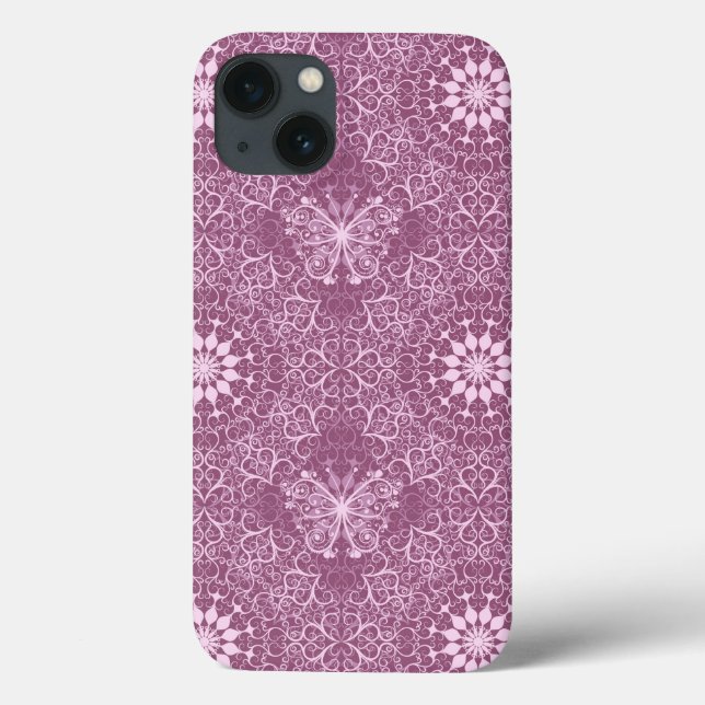 Vintag rosa Muster Case-Mate iPhone Hülle (Rückseite)
