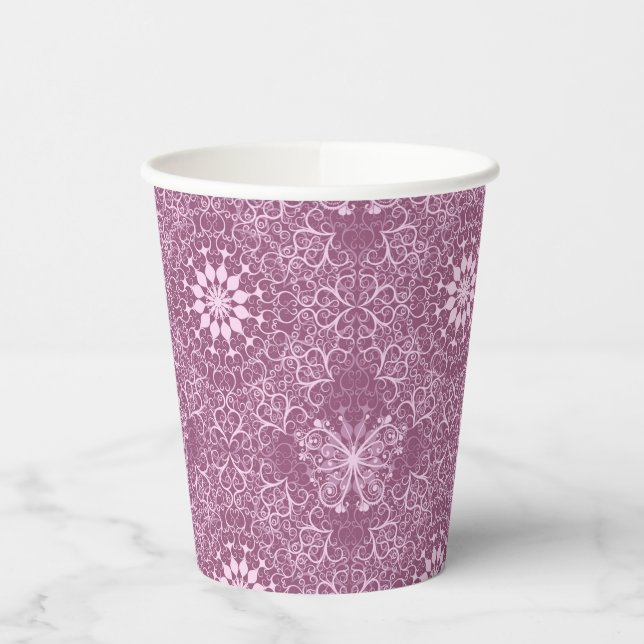 Vintag rosa Muster Pappbecher (Links)