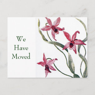 Vintag rosa Orchideenänderung Postkarte