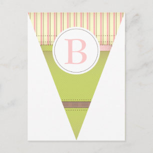 Vintag rosa Party Flag Bunting Banner Postcard Postkarte